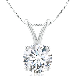 10.1mm GVS2 Round Diamond Solitaire V-Bale Pendant in P950 Platinum