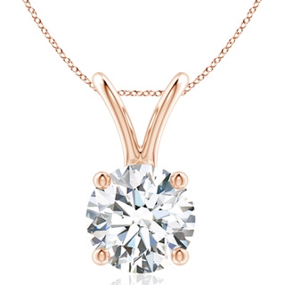 10.1mm GVS2 Round Diamond Solitaire V-Bale Pendant in Rose Gold