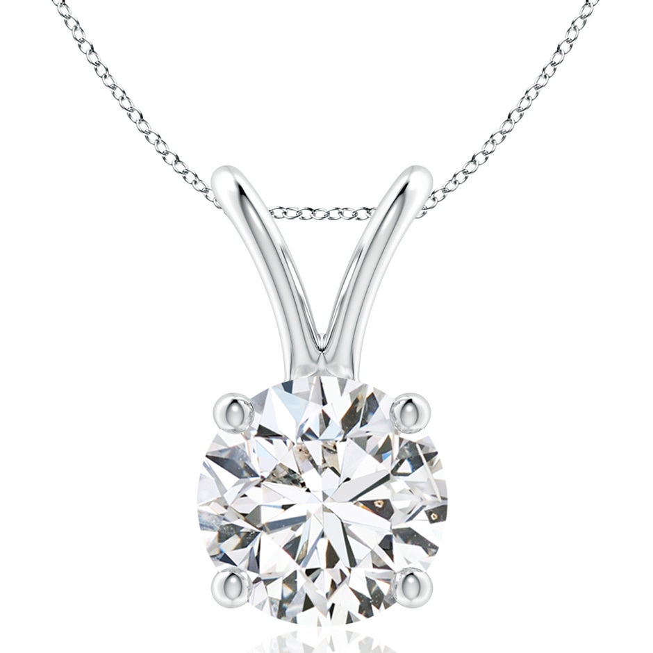 10.1mm HSI2 Round Diamond Solitaire V-Bale Pendant in White Gold 