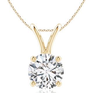 10.1mm HSI2 Round Diamond Solitaire V-Bale Pendant in Yellow Gold