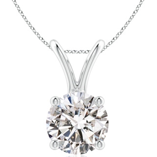 11.1mm IJI1I2 Round Diamond Solitaire V-Bale Pendant in P950 Platinum