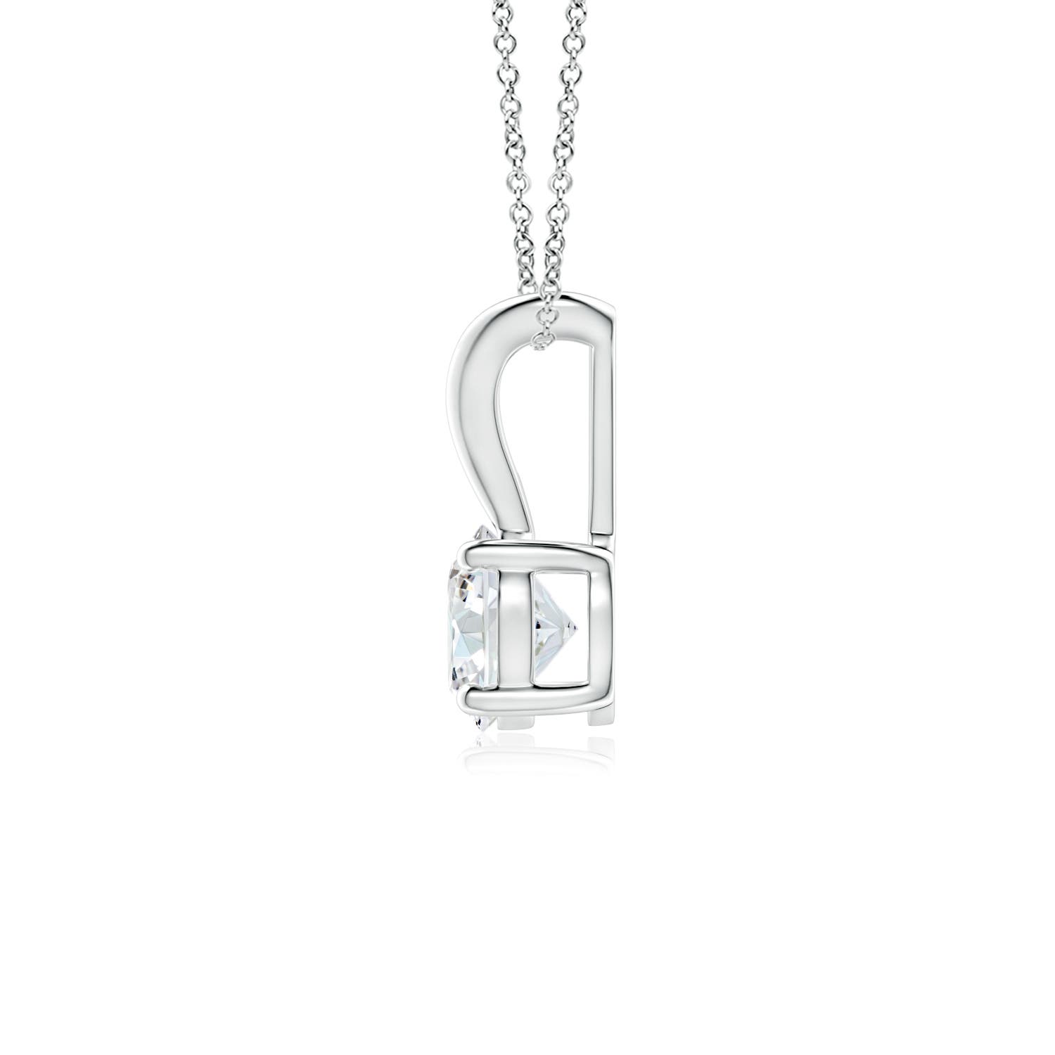 4.1mm GVS2 Prong-Set Round Diamond Solitaire V-Bale Pendant in P950 Platinum
