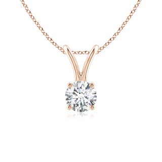 4.1mm GVS2 Round Diamond Solitaire V-Bale Pendant in Rose Gold