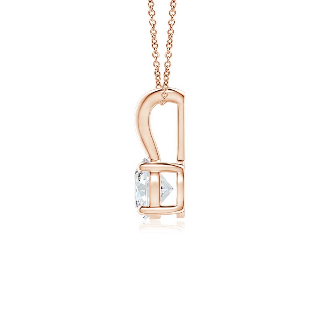 4.1mm GVS2 Round Diamond Solitaire V-Bale Pendant in Rose Gold Side 199