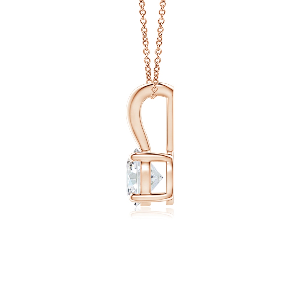 4.1mm GVS2 Round Diamond Solitaire V-Bale Pendant in Rose Gold - side 199