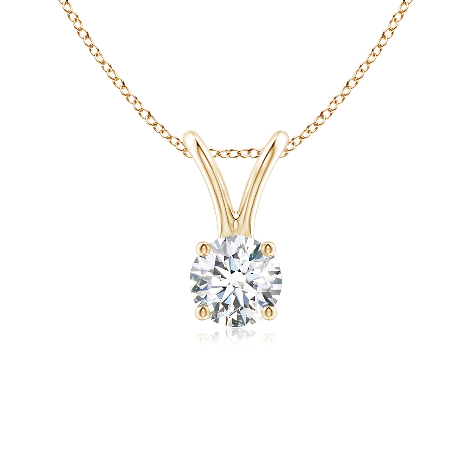 4.1mm GVS2 Round Diamond Solitaire V-Bale Pendant in Yellow Gold 