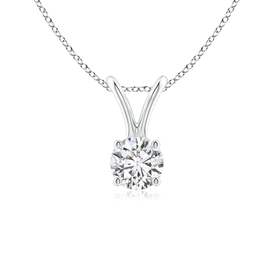 4.1mm HSI2 Round Diamond Solitaire V-Bale Pendant in 10K White Gold 