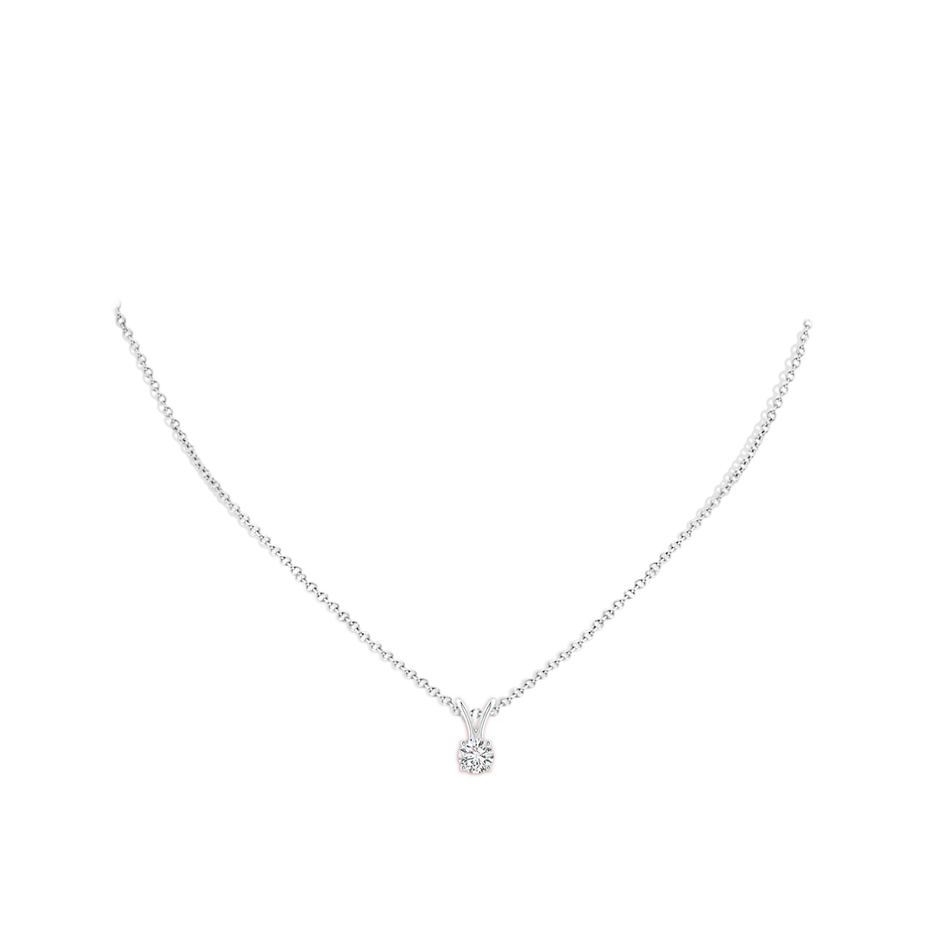 4.1mm HSI2 Round Diamond Solitaire V-Bale Pendant in 10K White Gold pen