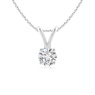 4.1mm HSI2 Round Diamond Solitaire V-Bale Pendant in 9K White Gold