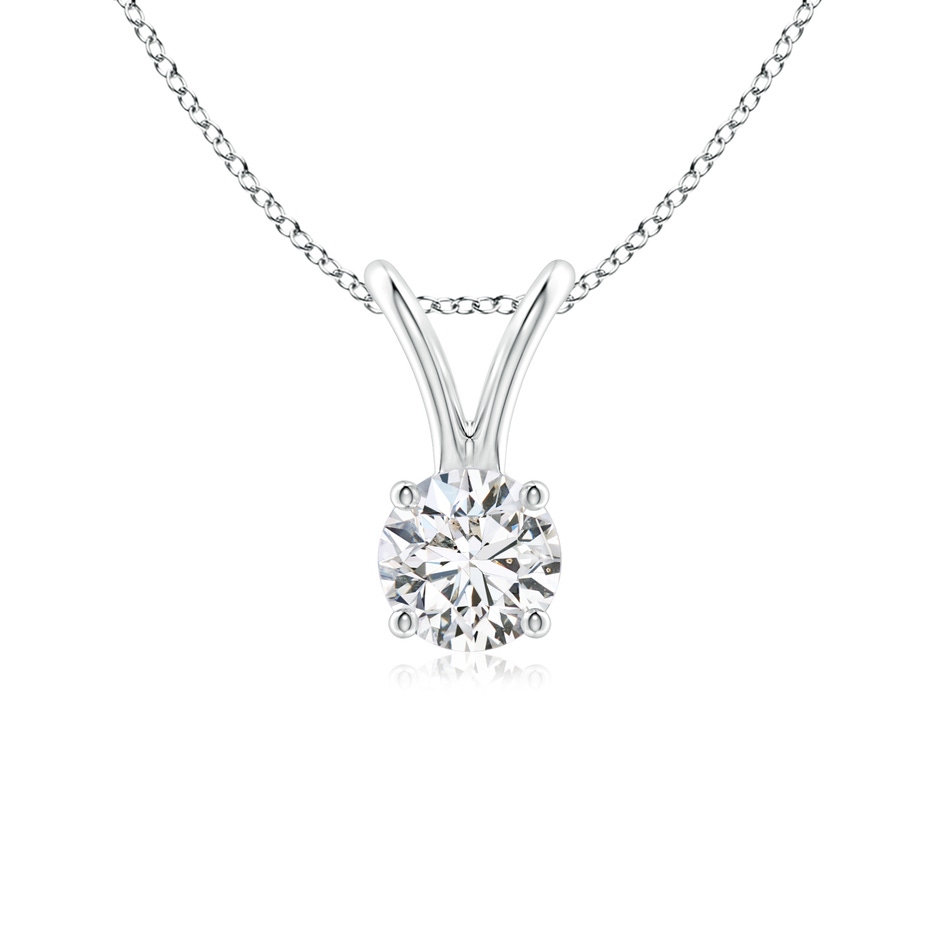 4.1mm HSI2 Round Diamond Solitaire V-Bale Pendant in P950 Platinum 