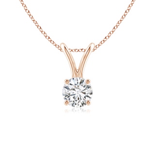 4.1mm HSI2 Round Diamond Solitaire V-Bale Pendant in Rose Gold
