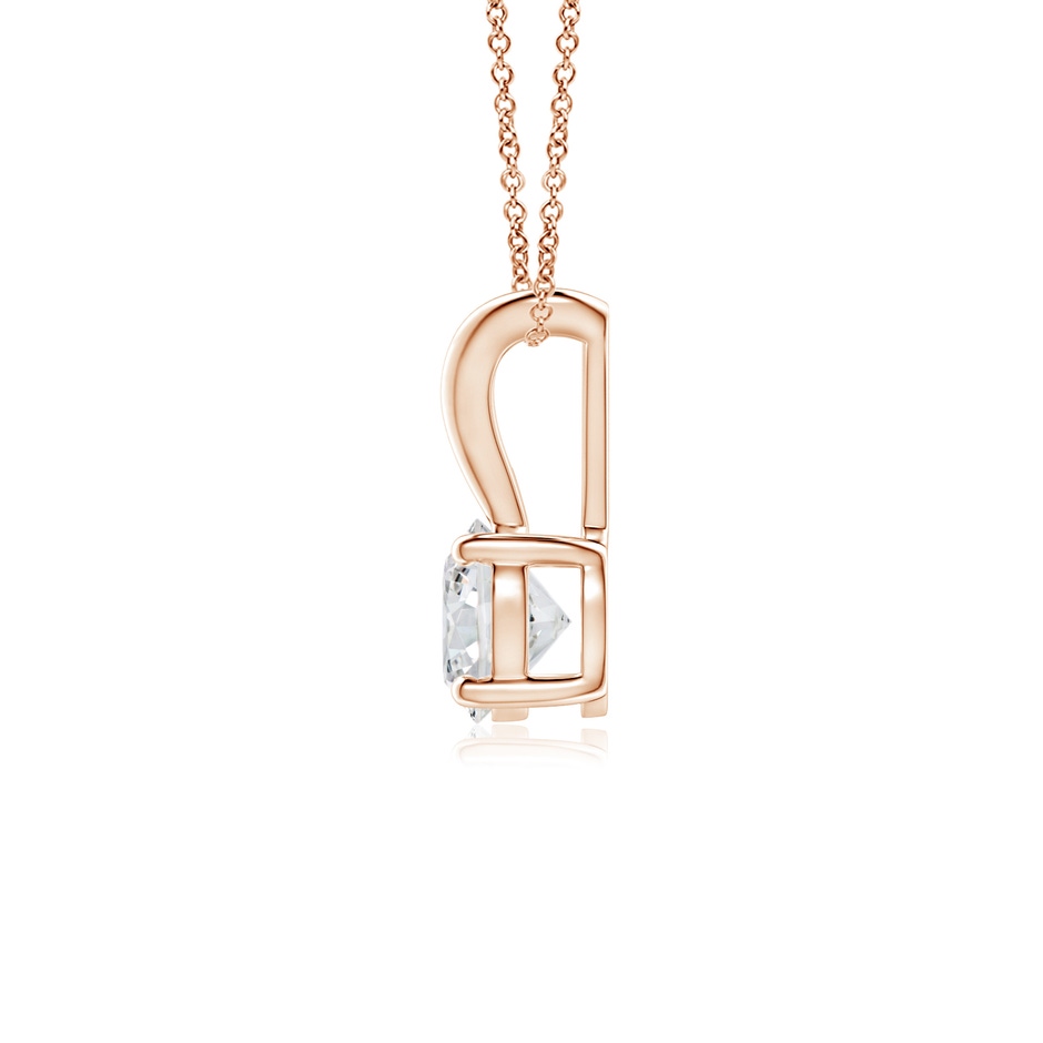 4.1mm HSI2 Round Diamond Solitaire V-Bale Pendant in Rose Gold side 199