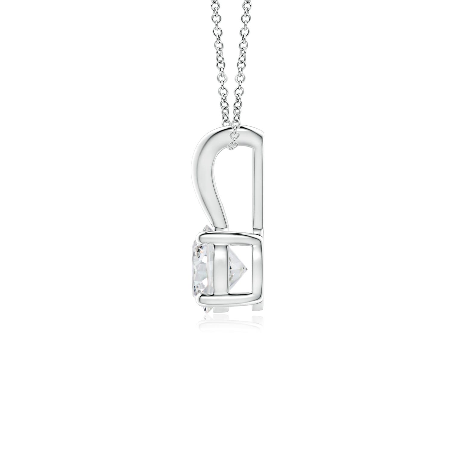 4.1mm HSI2 Prong-Set Round Diamond Solitaire V-Bale Pendant in White Gold - side 4