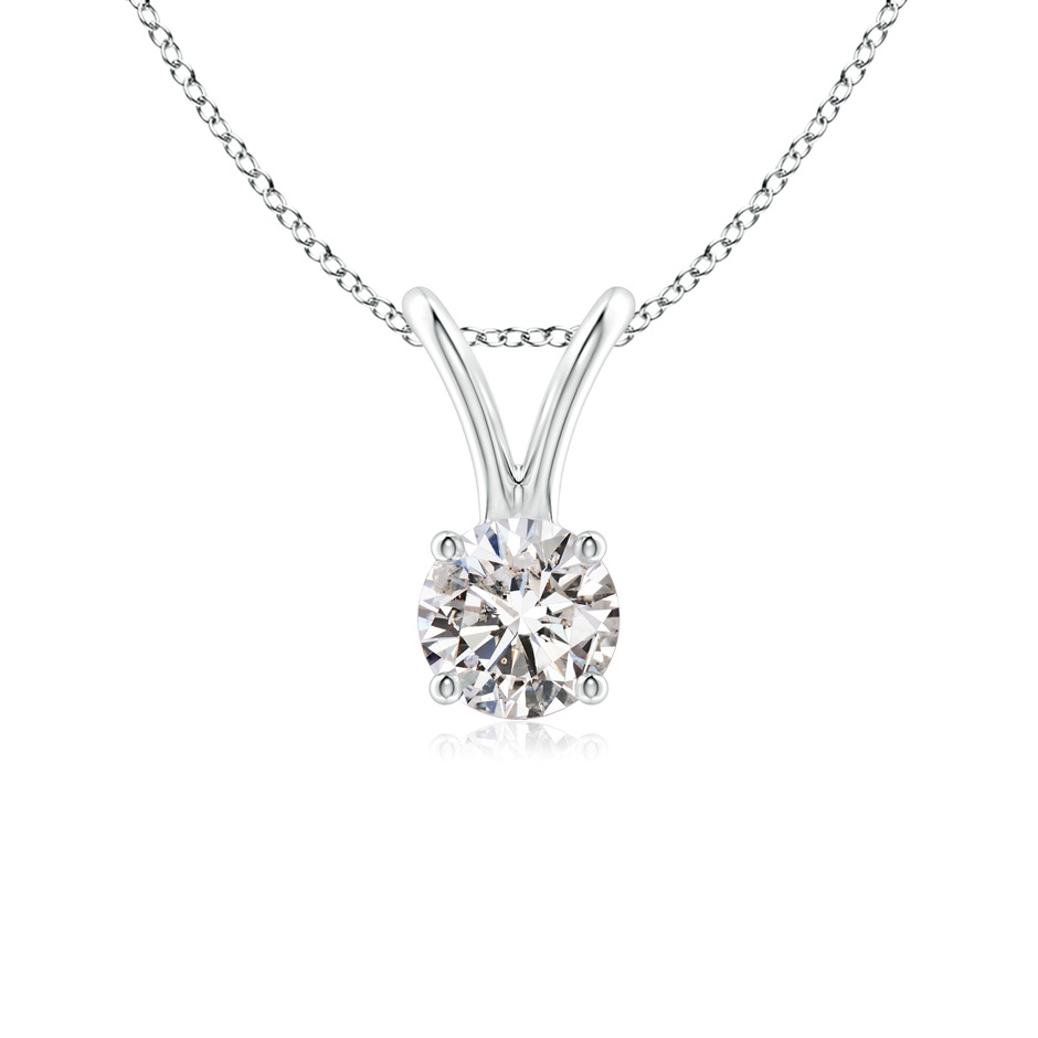 4.1mm IJI1I2 Round Diamond Solitaire V-Bale Pendant in P950 Platinum 