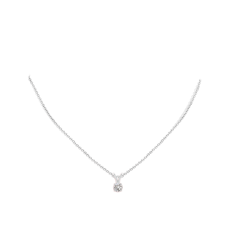 4.1mm IJI1I2 Round Diamond Solitaire V-Bale Pendant in P950 Platinum pen
