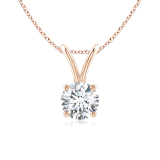 5.1mm GVS2 Round Diamond Solitaire V-Bale Pendant in Rose Gold