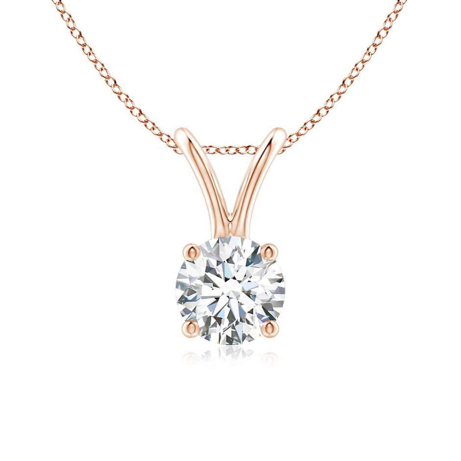 5.1mm GVS2 Round Diamond Solitaire V-Bale Pendant in Rose Gold 