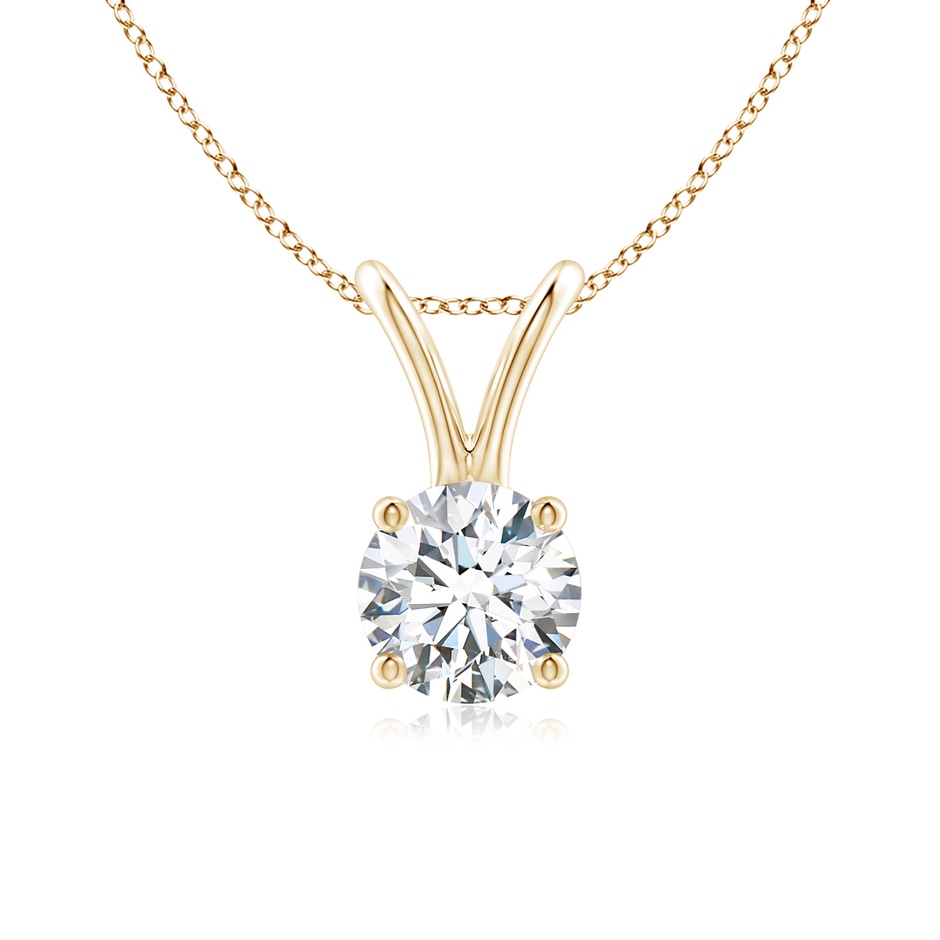 5.1mm GVS2 Round Diamond Solitaire V-Bale Pendant in Yellow Gold 