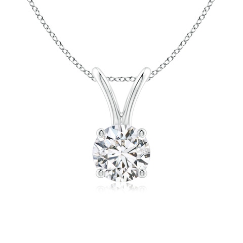 5.1mm HSI2 Prong-Set Round Diamond Solitaire V-Bale Pendant in P950 Platinum