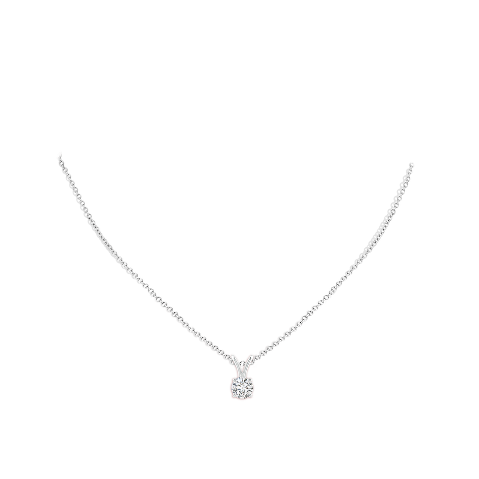 5.1mm HSI2 Round Diamond Solitaire V-Bale Pendant in P950 Platinum pen