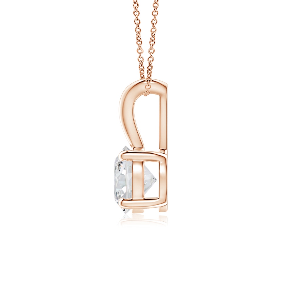 5.1mm HSI2 Round Diamond Solitaire V-Bale Pendant in Rose Gold side 199