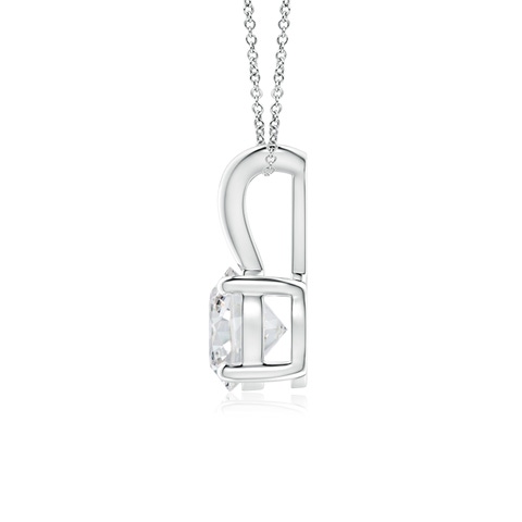 5.1mm HSI2 Prong-Set Round Diamond Solitaire V-Bale Pendant in White Gold