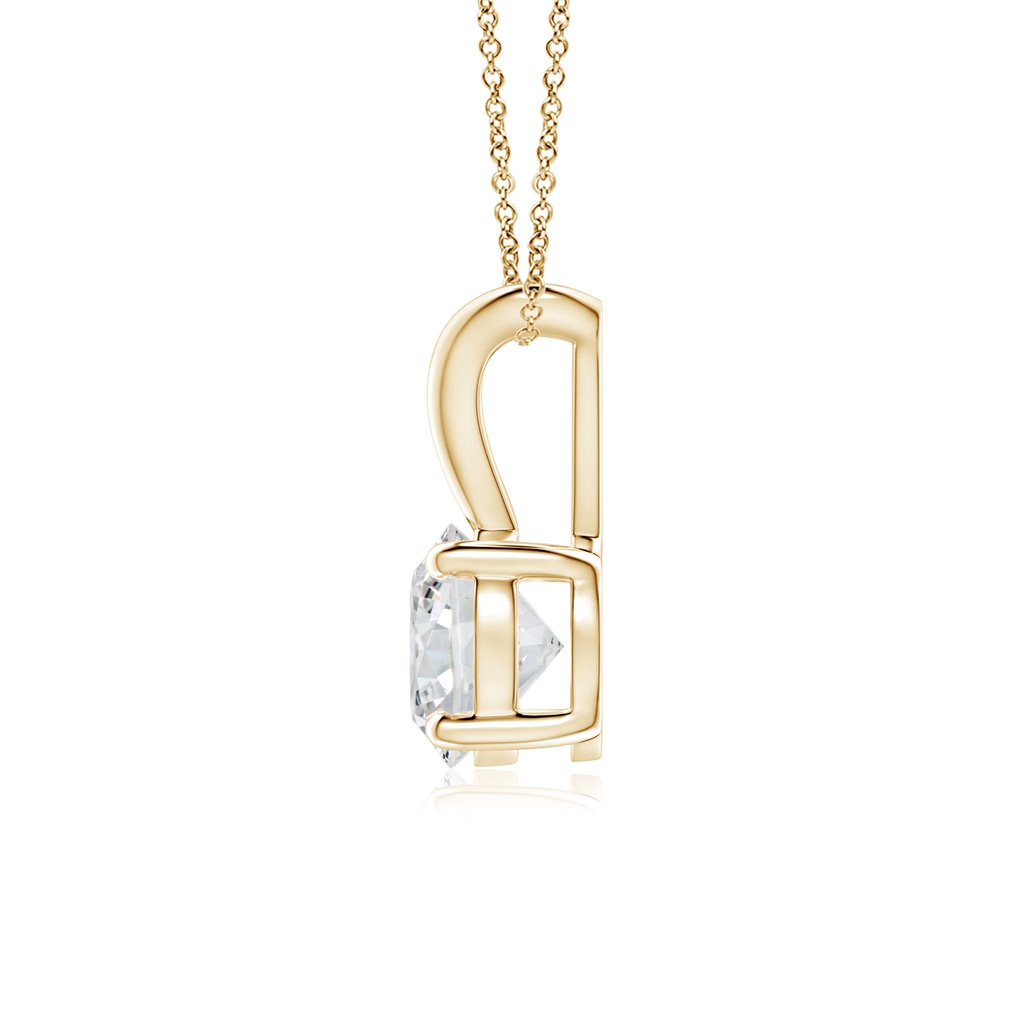 5.1mm HSI2 Round Diamond Solitaire V-Bale Pendant in Yellow Gold - side 199