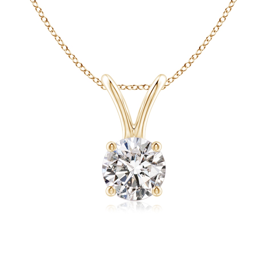 5.1mm IJI1I2 Round Diamond Solitaire V-Bale Pendant in Yellow Gold 