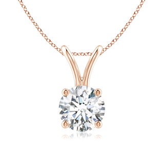 5.9mm GVS2 Round Diamond Solitaire V-Bale Pendant in 10K Rose Gold