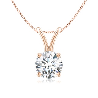 5.9mm GVS2 Round Diamond Solitaire V-Bale Pendant in Rose Gold