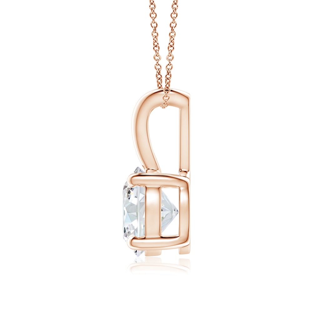 5.9mm GVS2 Round Diamond Solitaire V-Bale Pendant in Rose Gold Side 199
