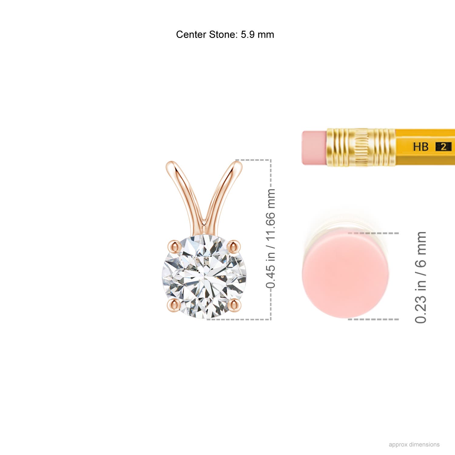 H, SI2 / 0.75 CT / 14 KT Rose Gold