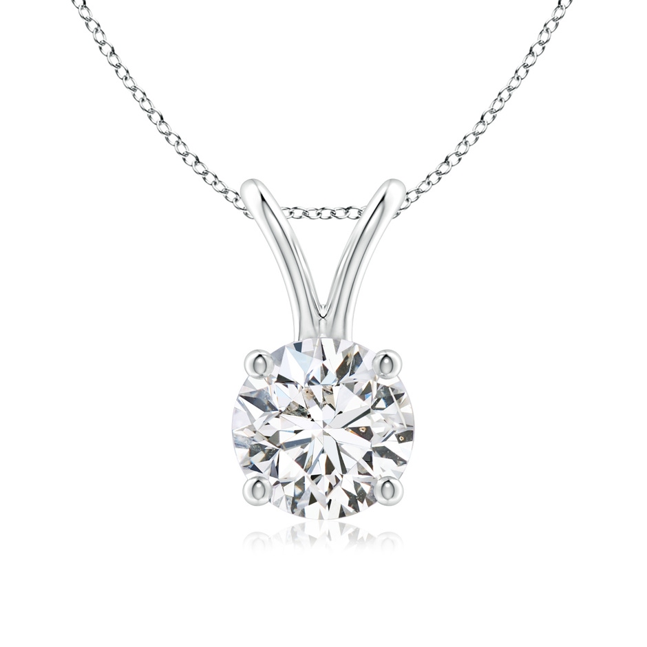 5.9mm HSI2 Round Diamond Solitaire V-Bale Pendant in White Gold 