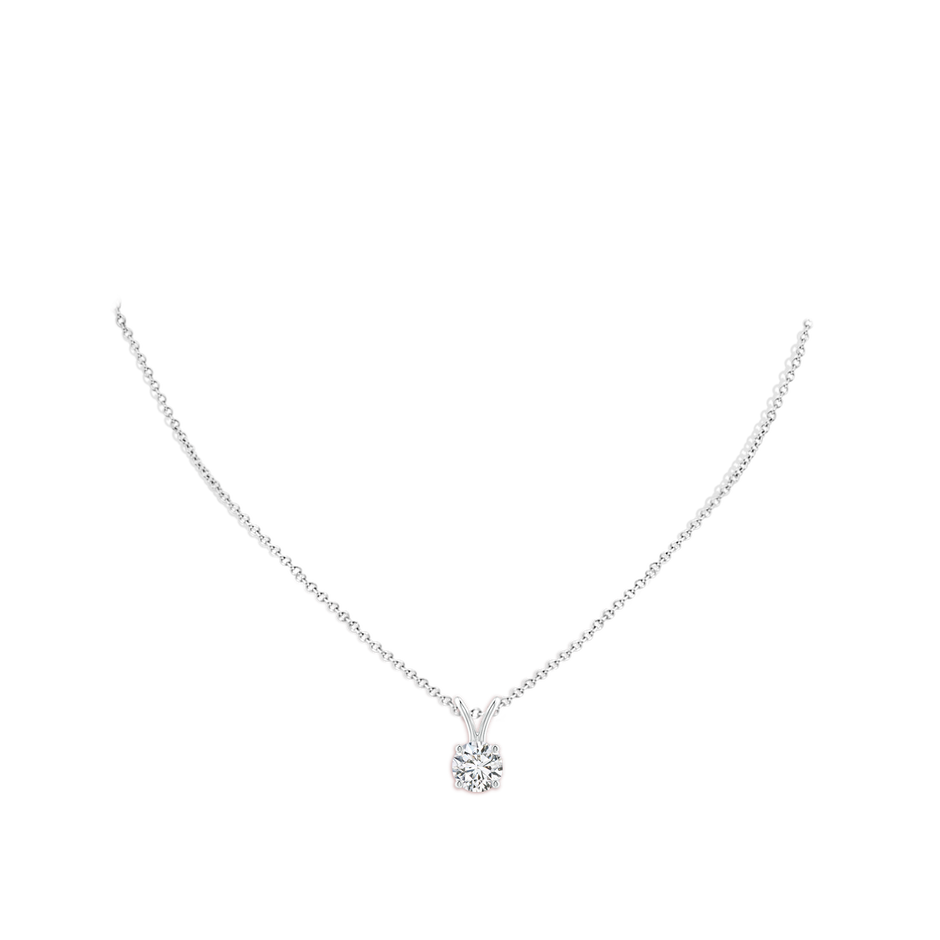 5.9mm HSI2 Round Diamond Solitaire V-Bale Pendant in White Gold pen