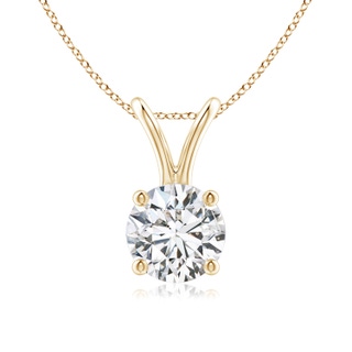 5.9mm HSI2 Round Diamond Solitaire V-Bale Pendant in Yellow Gold
