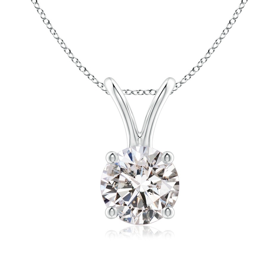 5.9mm IJI1I2 Round Diamond Solitaire V-Bale Pendant in White Gold 
