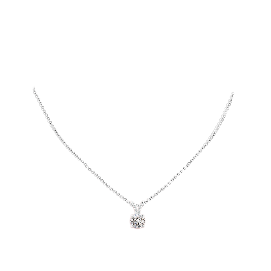 5.9mm IJI1I2 Round Diamond Solitaire V-Bale Pendant in White Gold pen