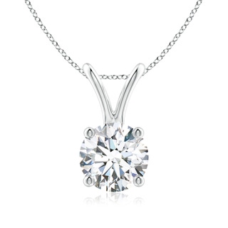 6.4mm GVS2 Round Diamond Solitaire V-Bale Pendant in P950 Platinum