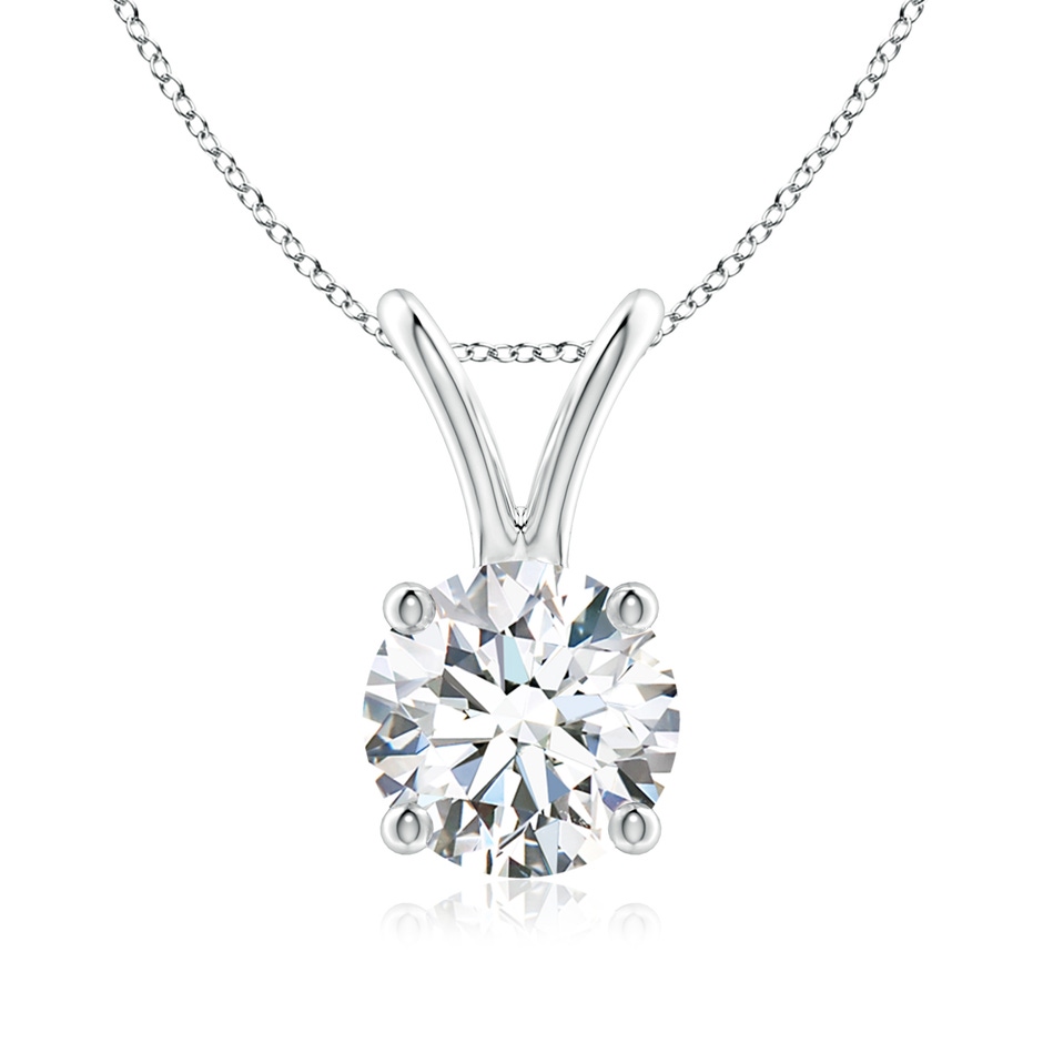6.4mm GVS2 Round Diamond Solitaire V-Bale Pendant in P950 Platinum 