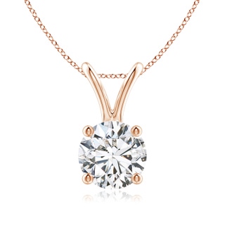 6.4mm HSI2 Round Diamond Solitaire V-Bale Pendant in 9K Rose Gold