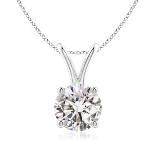 6.4mm IJI1I2 Round Diamond Solitaire V-Bale Pendant in P950 Platinum