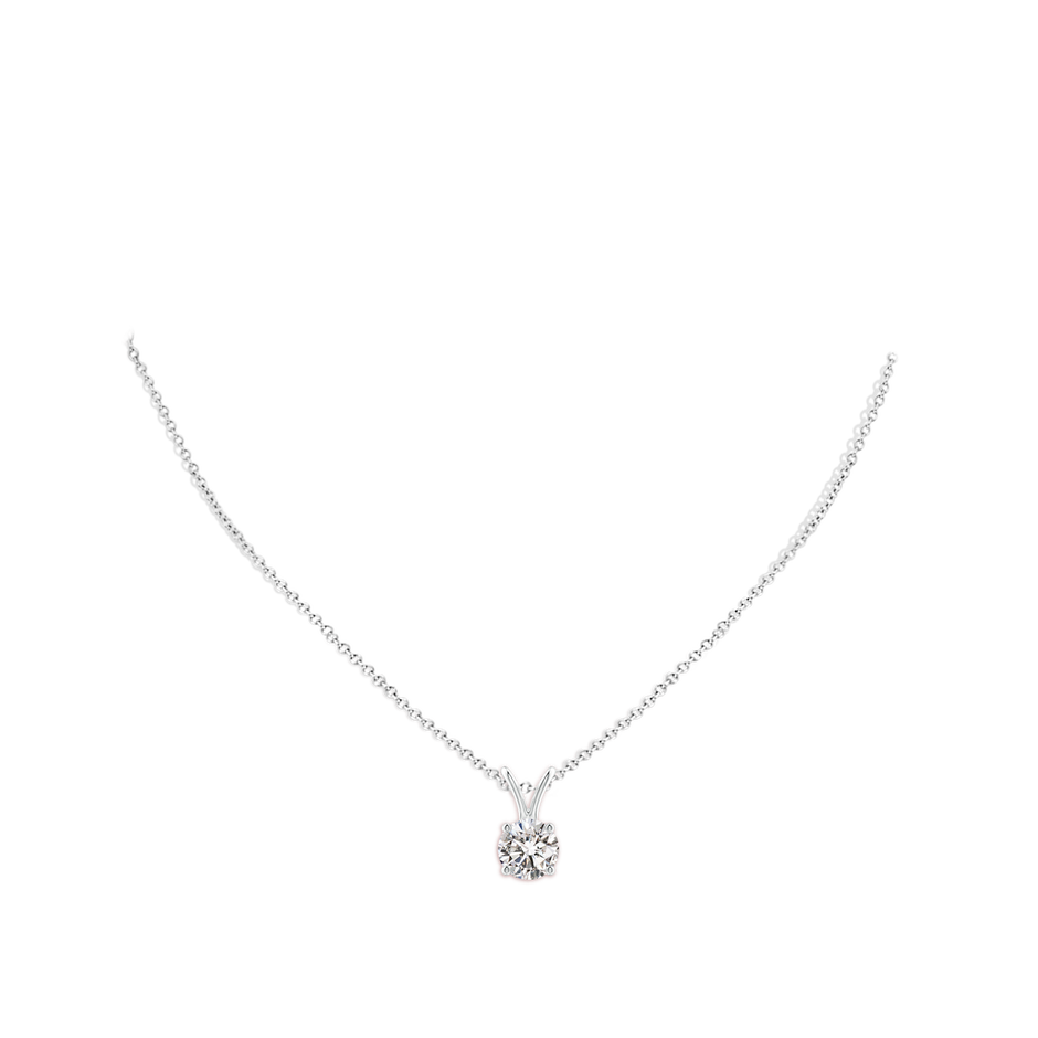 6.4mm IJI1I2 Round Diamond Solitaire V-Bale Pendant in White Gold pen