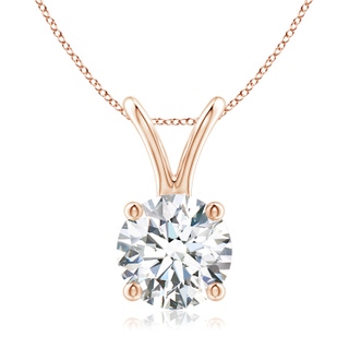 7mm GVS2 Round Diamond Solitaire V-Bale Pendant in Rose Gold