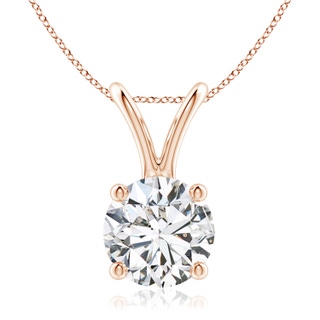 8.1mm HSI2 Round Diamond Solitaire V-Bale Pendant in 10K Rose Gold