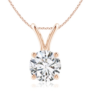 8.1mm HSI2 Round Diamond Solitaire V-Bale Pendant in Rose Gold