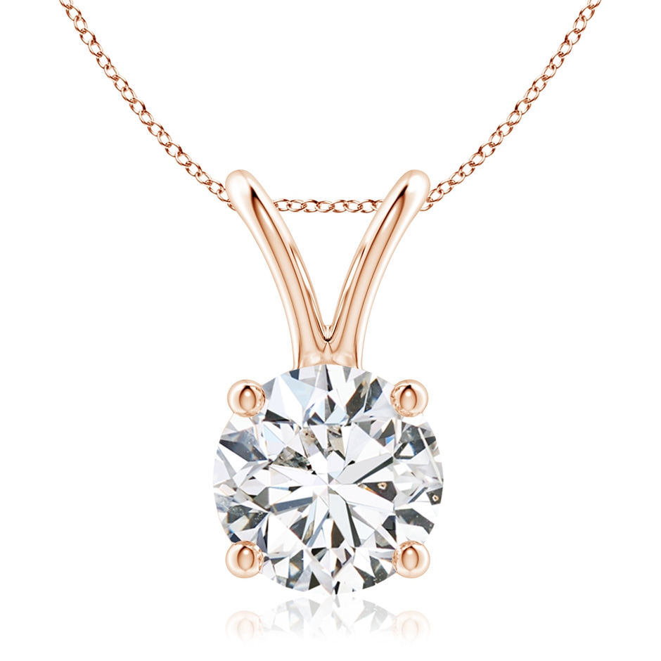8.1mm HSI2 Round Diamond Solitaire V-Bale Pendant in Rose Gold 