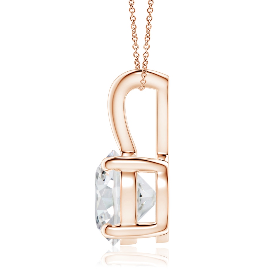 8.1mm HSI2 Round Diamond Solitaire V-Bale Pendant in Rose Gold side 199