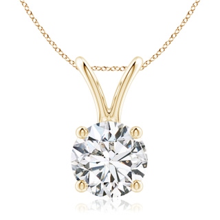 8.1mm HSI2 Round Diamond Solitaire V-Bale Pendant in Yellow Gold
