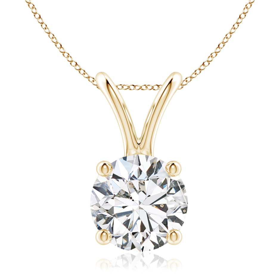 8.1mm HSI2 Round Diamond Solitaire V-Bale Pendant in Yellow Gold 