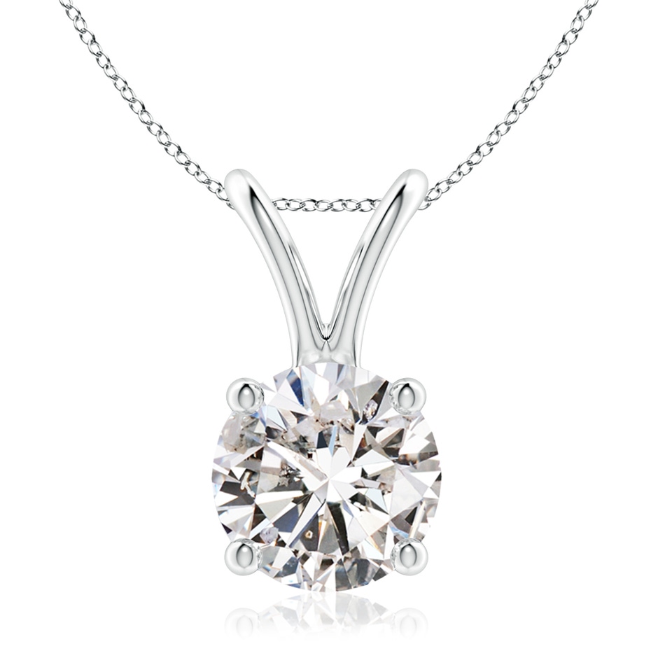 8.1mm IJI1I2 Round Diamond Solitaire V-Bale Pendant in P950 Platinum 